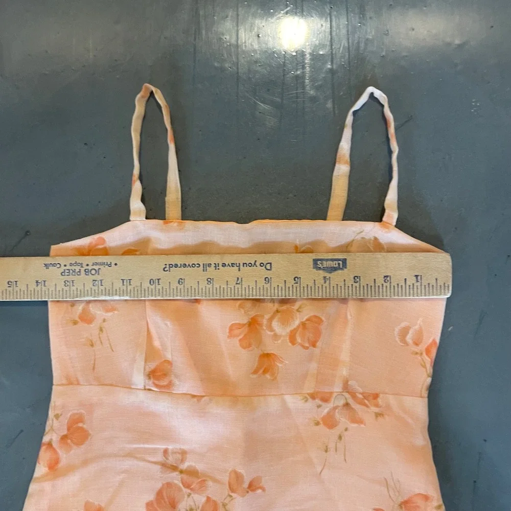Vintage Peach Floral Cottagecore Maxi Dress S Matching Shawl Orange Gown Fairy